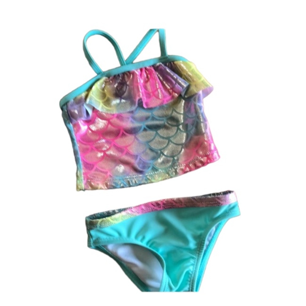 Wonder Nation swim suit 12 month mermaid  infant baby girl bikini